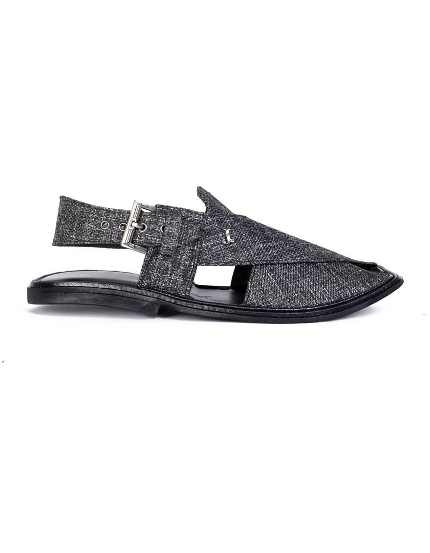 BLACK HIGH CHROME PESHAWARI SANDALS | JJFW-JPC-11466/S24-FU-VFB-PLN - Image 2