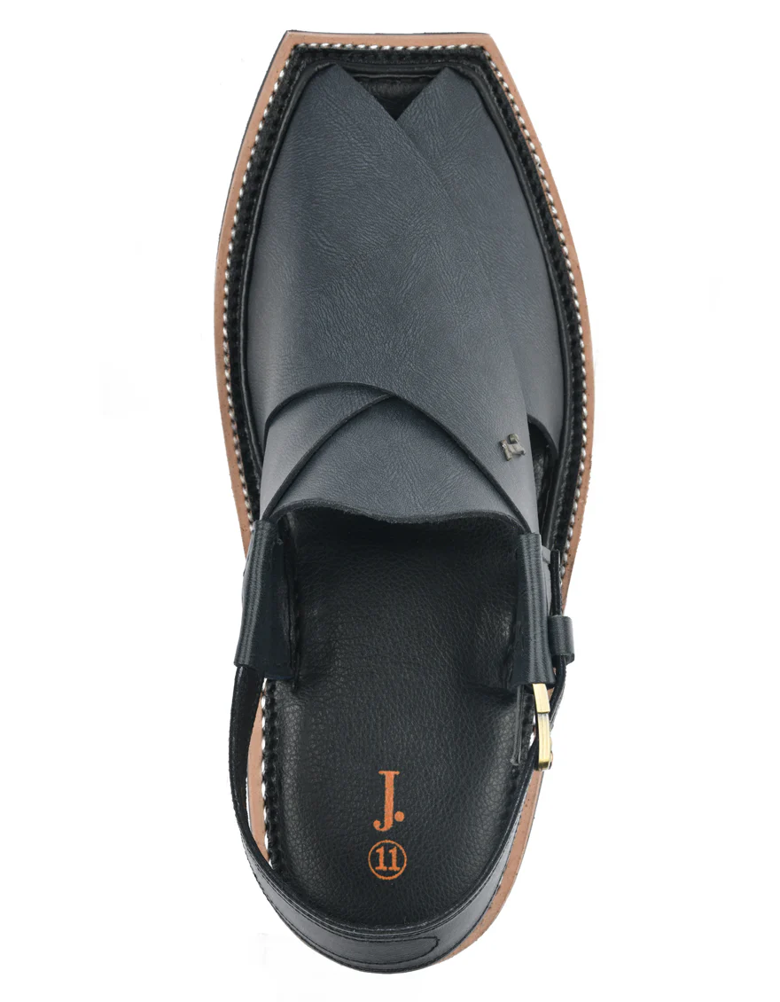 GREY PLAIN PESHAWARI SANDALS | JJFW-JPC-11488/S24-FR-PLN - Image 3