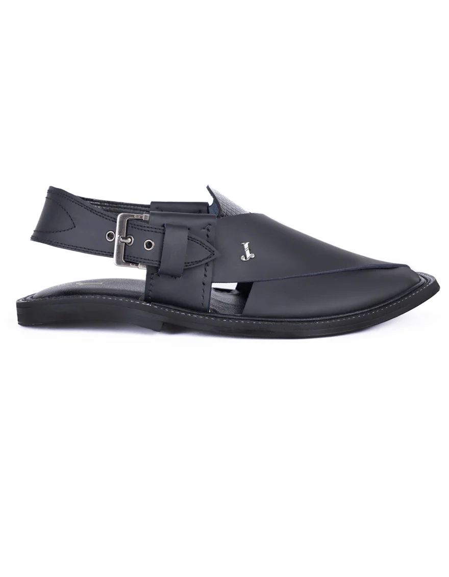 MATT BLACK PESHAWARI SANDALS | JJFW-JPC-11500/S25-H - Image 2