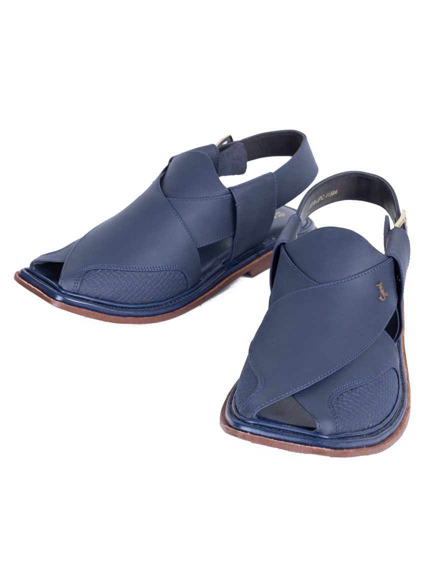 BLUE PLAIN PESHAWARI SANDALS | JJFW-JPC-11504/S25-ZU-PLN - Image 2