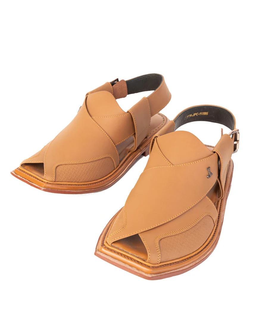 MUSTARD PLAIN PESHAWARI SANDALS | JJFW-JPC-11505/S25-ZU-PLN - Image 2