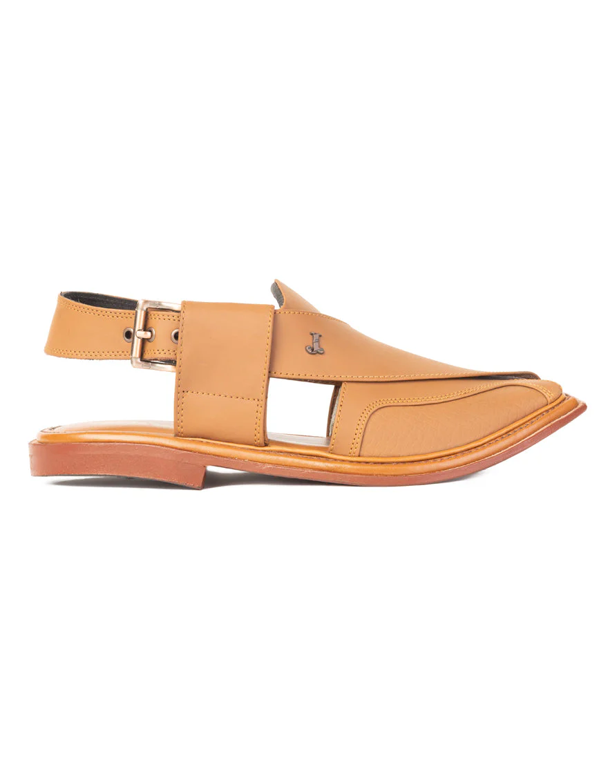 MUSTARD PLAIN PESHAWARI SANDALS | JJFW-JPC-11505/S25-ZU-PLN - Image 3