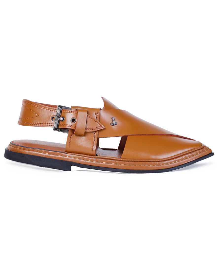 BROWN PESHAWARI SANDALS | JJFW-JPC-21346/S24-GK-PLN - Image 3