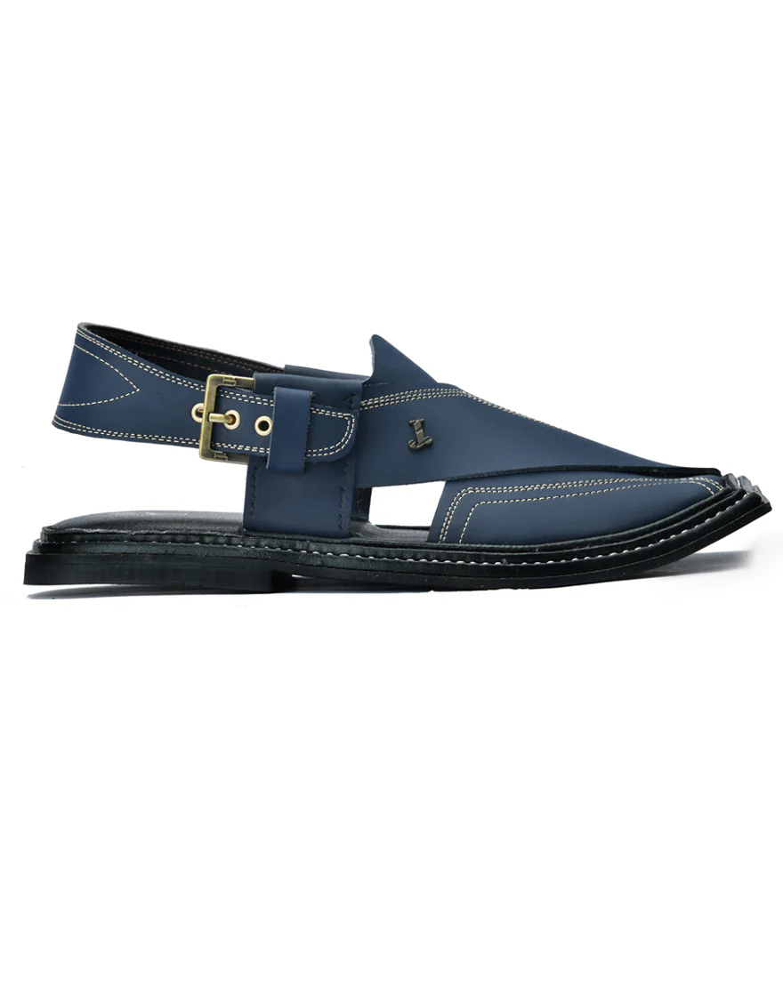 BLUE HIGH CHROME PESHAWARI SANDALS | JJFW-JPC-21348/S25-A - Image 2