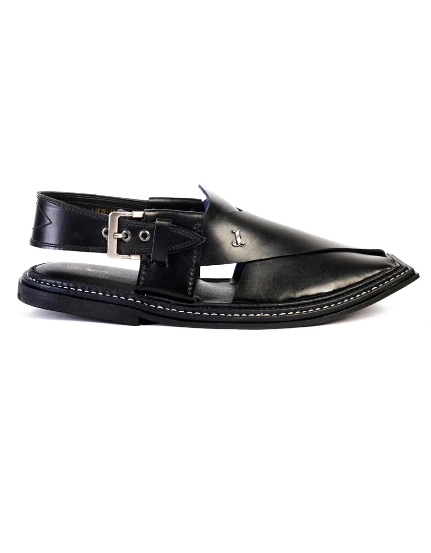BLACK PESHAWARI SANDALS | JJFW-JPC-21352/S25-G - Image 2