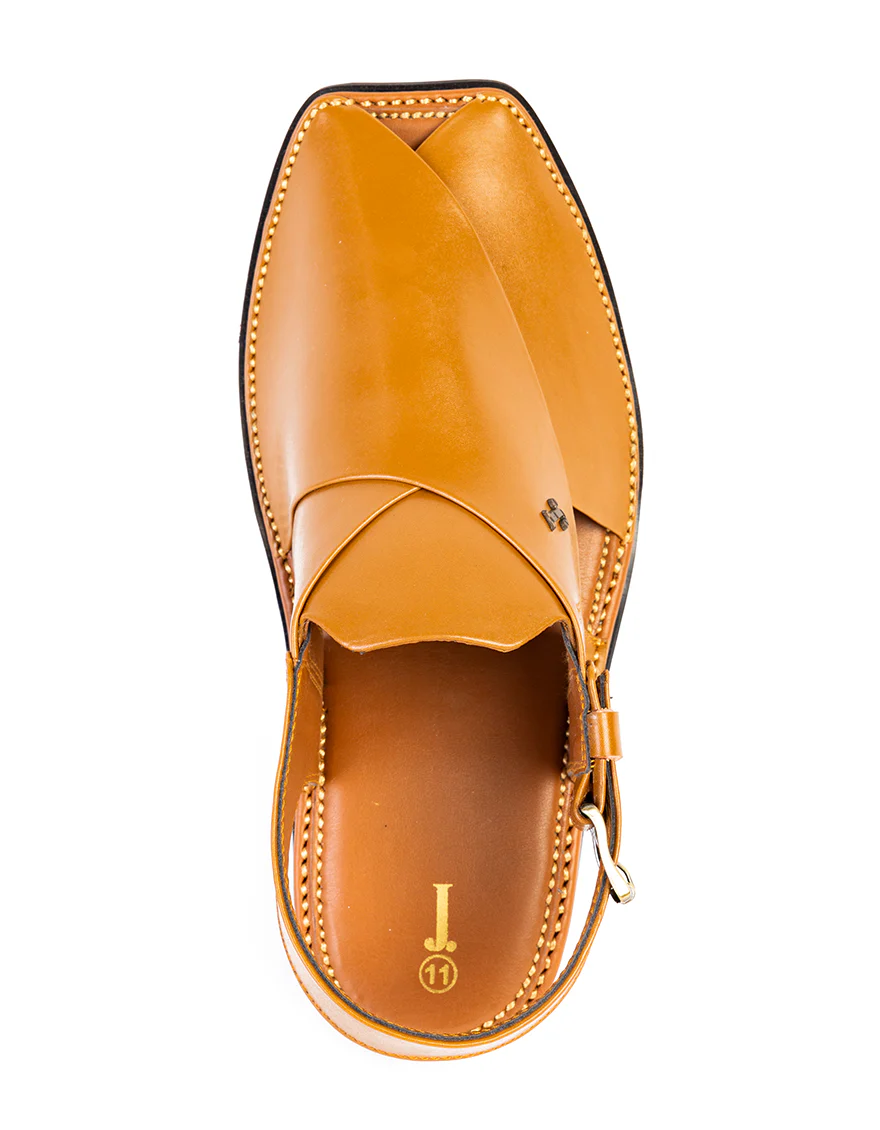 MUSTARD PLAIN PESHAWARI SANDALS | JJFW-JPC-4022/S25-SC