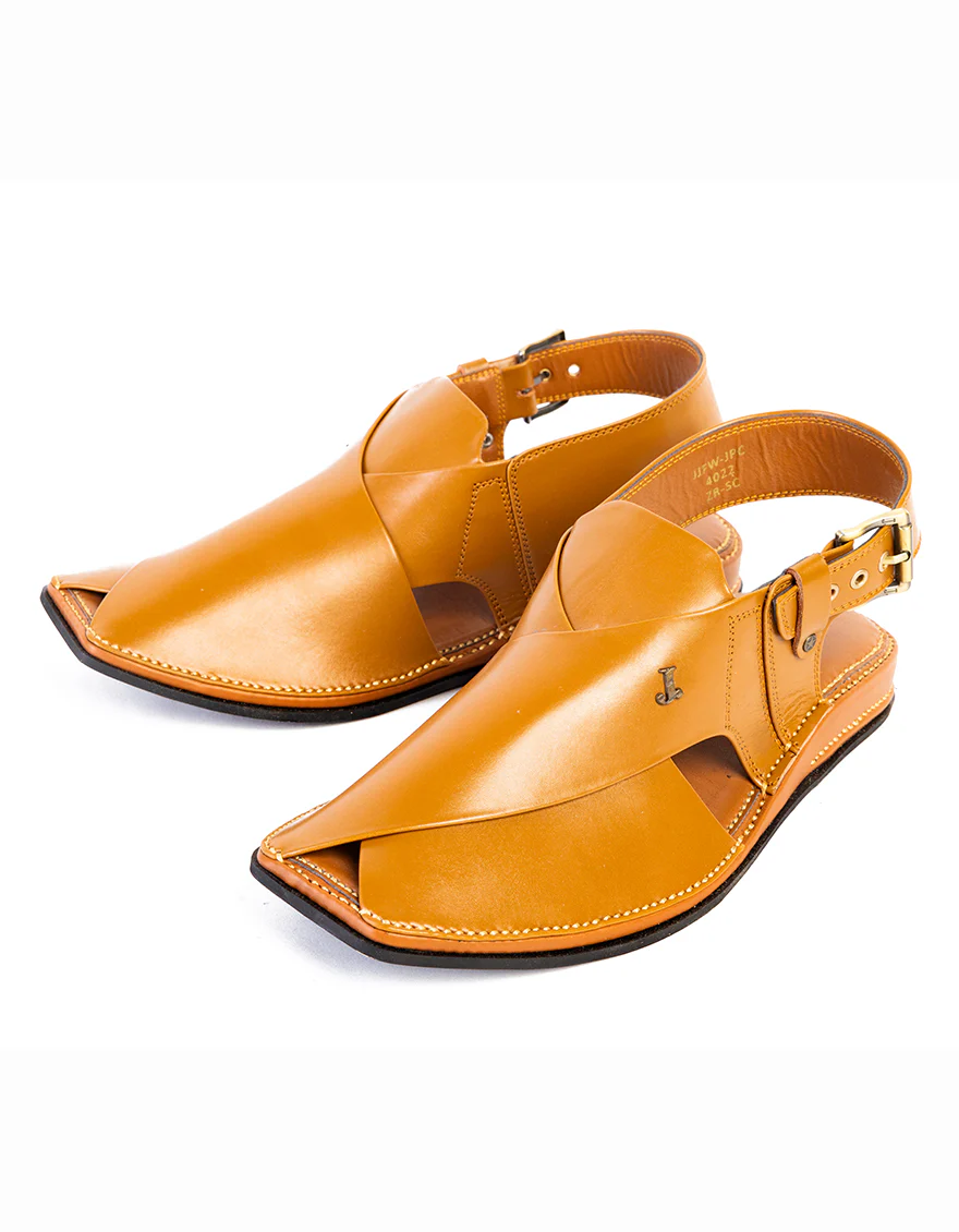 MUSTARD PLAIN PESHAWARI SANDALS | JJFW-JPC-4022/S25-SC - Image 2
