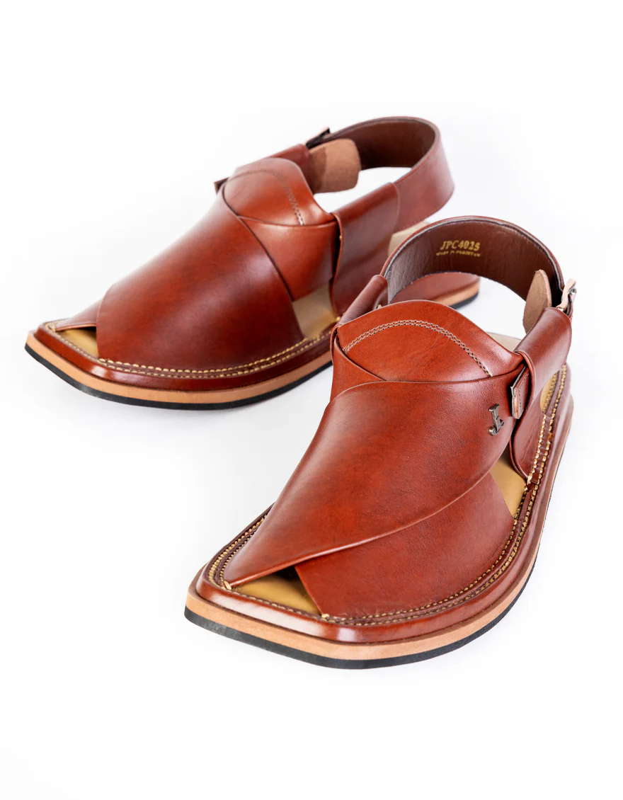 RED PESHAWARI SANDALS | JJFW-JPC-4025/S25-SC-PLN - Image 3