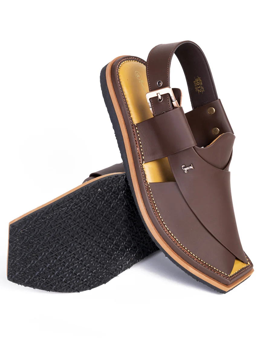 CHOCOLATE BROWN PLAIN PESHAWARI SANDALS | JJFW-JPC-9012/S25-SC-PLN - Image 4