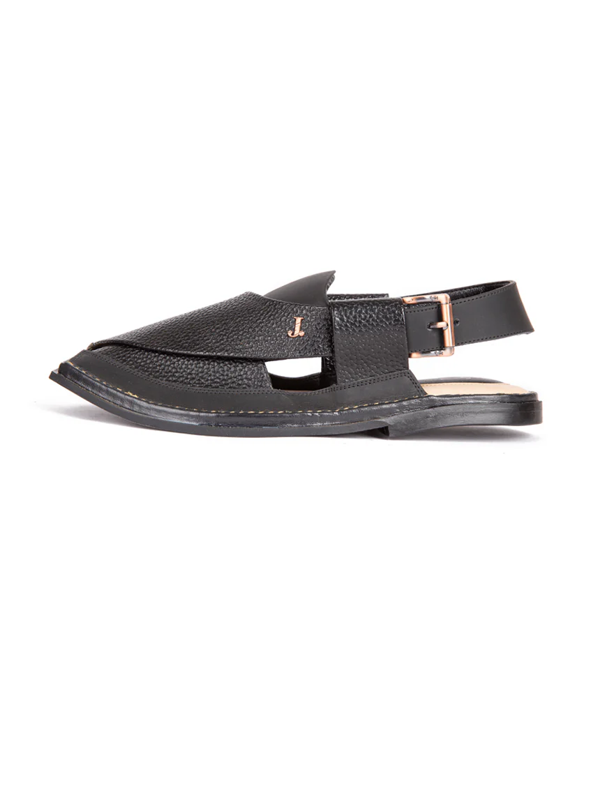 BLACK PESHAWARI SANDALS | JJFW-JPC-US-006-R1/S21-DP-AD-TXT - Image 2