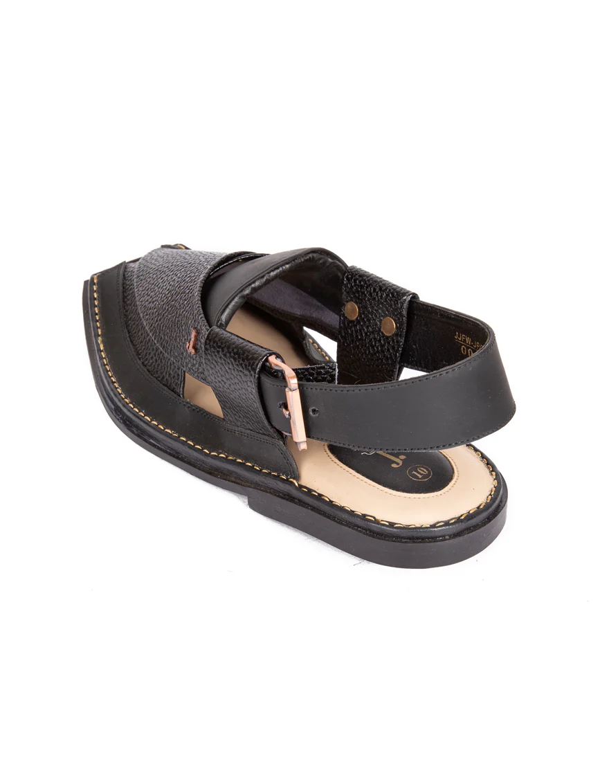 BLACK PESHAWARI SANDALS | JJFW-JPC-US-006-R1/S21-DP-AD-TXT - Image 4