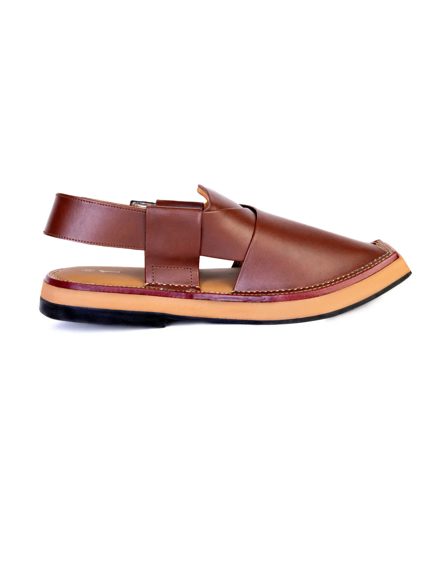 MAROON PESHAWARI SANDALS | JJFW-JPC-US-016/S23-NI-PLN - Image 3