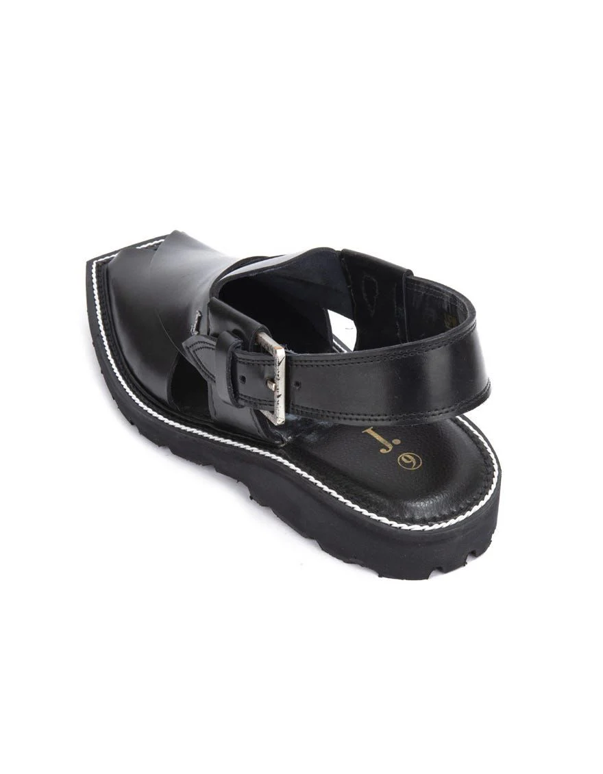 BLACK PESHAWARI SANDALS | JJFW-JPC-US-019-R1/S22-PO-ZA-PLN - Image 3