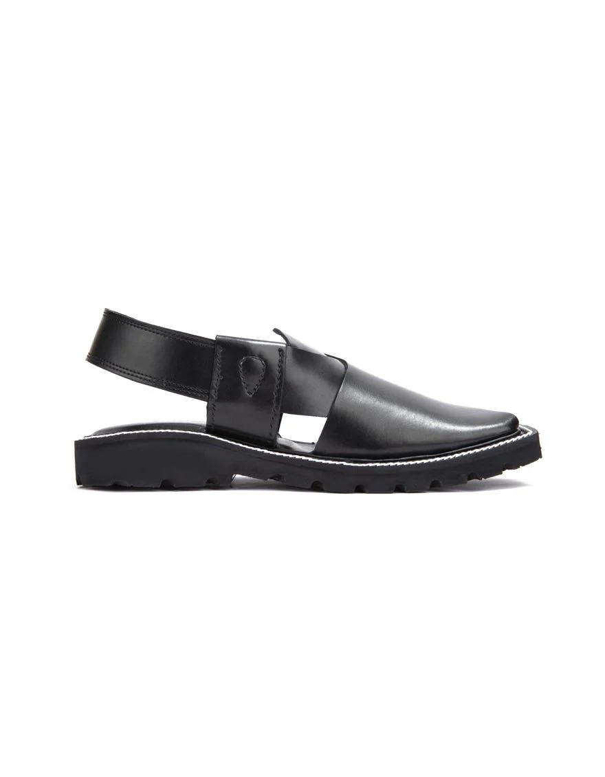 BLACK PESHAWARI SANDALS | JJFW-JPC-US-019-R1/S22-PO-ZA-PLN - Image 4