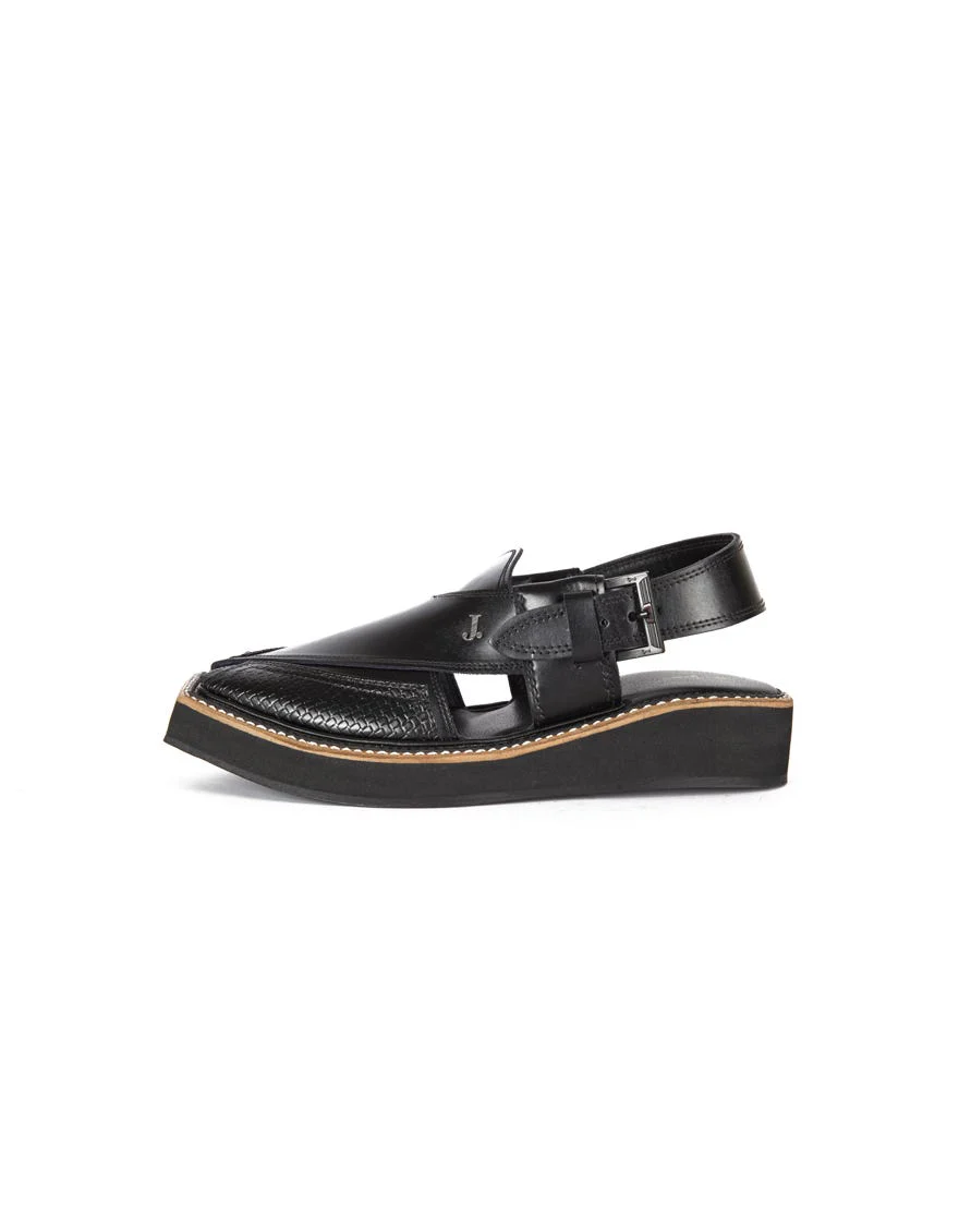 BLACK PESHAWARI SANDALS | JJFW-JPC-US-023-R1/S22-KC-ZA-PLN - Image 2