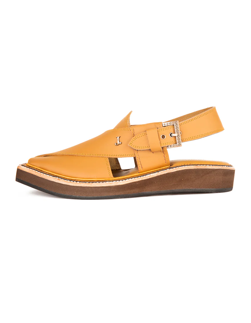 MUSTARD PLAIN PESHAWARI SANDALS | JJFW-JPC-US-031-KC-R1/S22-ZA-PLN - Image 2