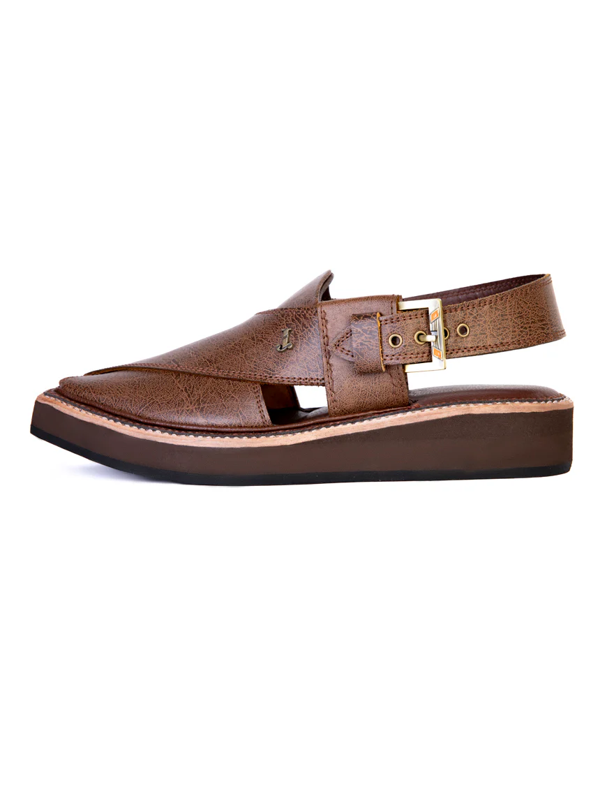 DARK BROWN PLAIN PESHAWARI SANDALS | JJFW-JPC-US-033-R1/S23-KC-ZA-PLN - Image 2