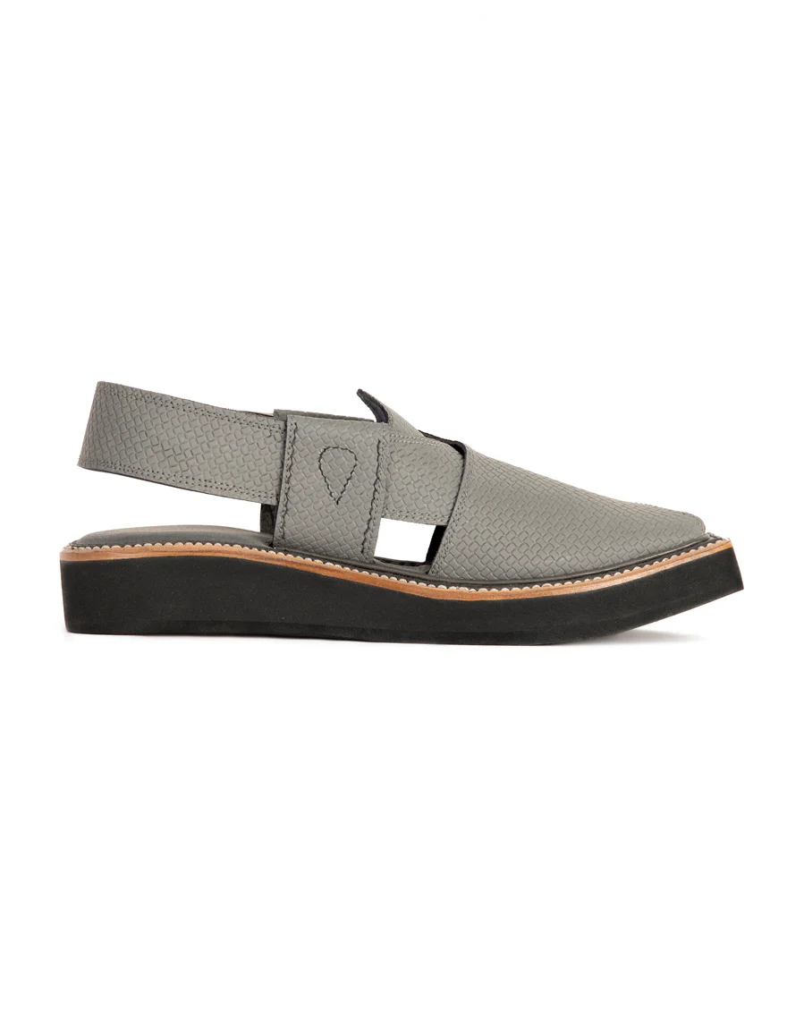 GREY PESHAWARI SANDALS | JJFW-JPC-US-034-R1/S23-KC-ZA-TXT - Image 3