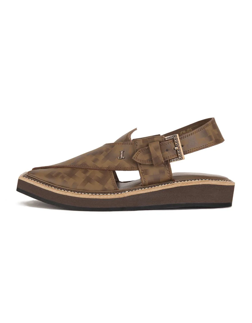 DULL BROWN PESHAWARI SANDALS | JJFW-JPC-US-036/S21-KC-ZA-PLN - Image 2
