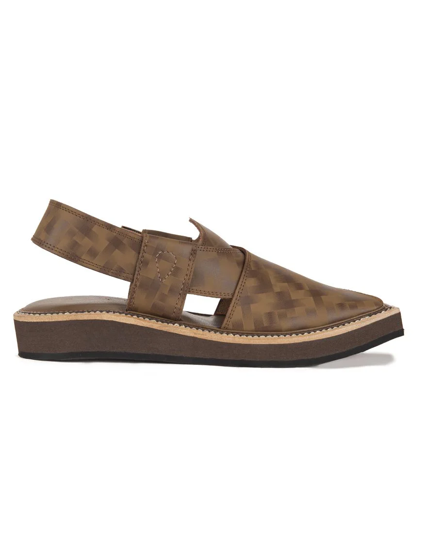 DULL BROWN PESHAWARI SANDALS | JJFW-JPC-US-036/S21-KC-ZA-PLN - Image 3