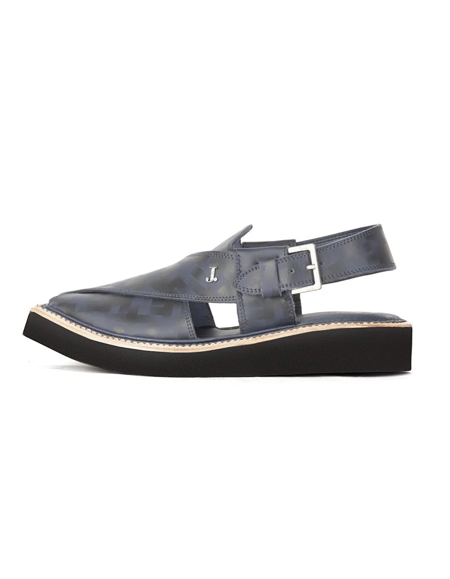 D BLUE PESHAWARI SANDALS | JJFW-JPC-US-037/S21-KC-ZA-PLN - Image 2