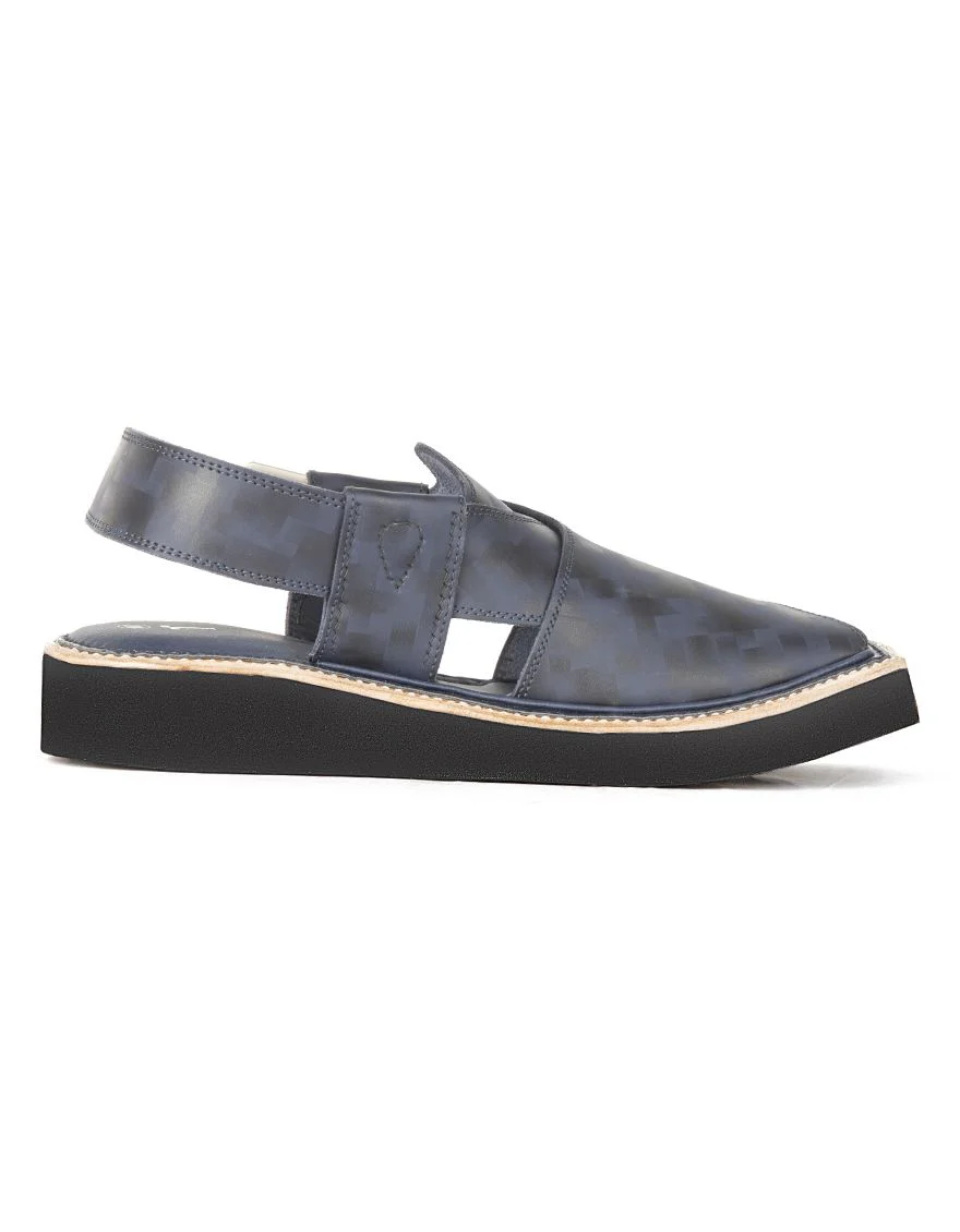 D BLUE PESHAWARI SANDALS | JJFW-JPC-US-037/S21-KC-ZA-PLN - Image 3