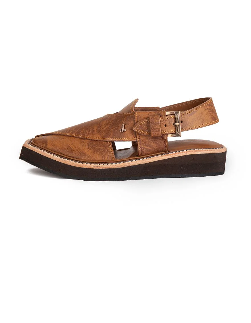 BROWN PESHAWARI SANDALS | JJFW-JPC-US-039/S21-KC-ZA-PLN - Image 2