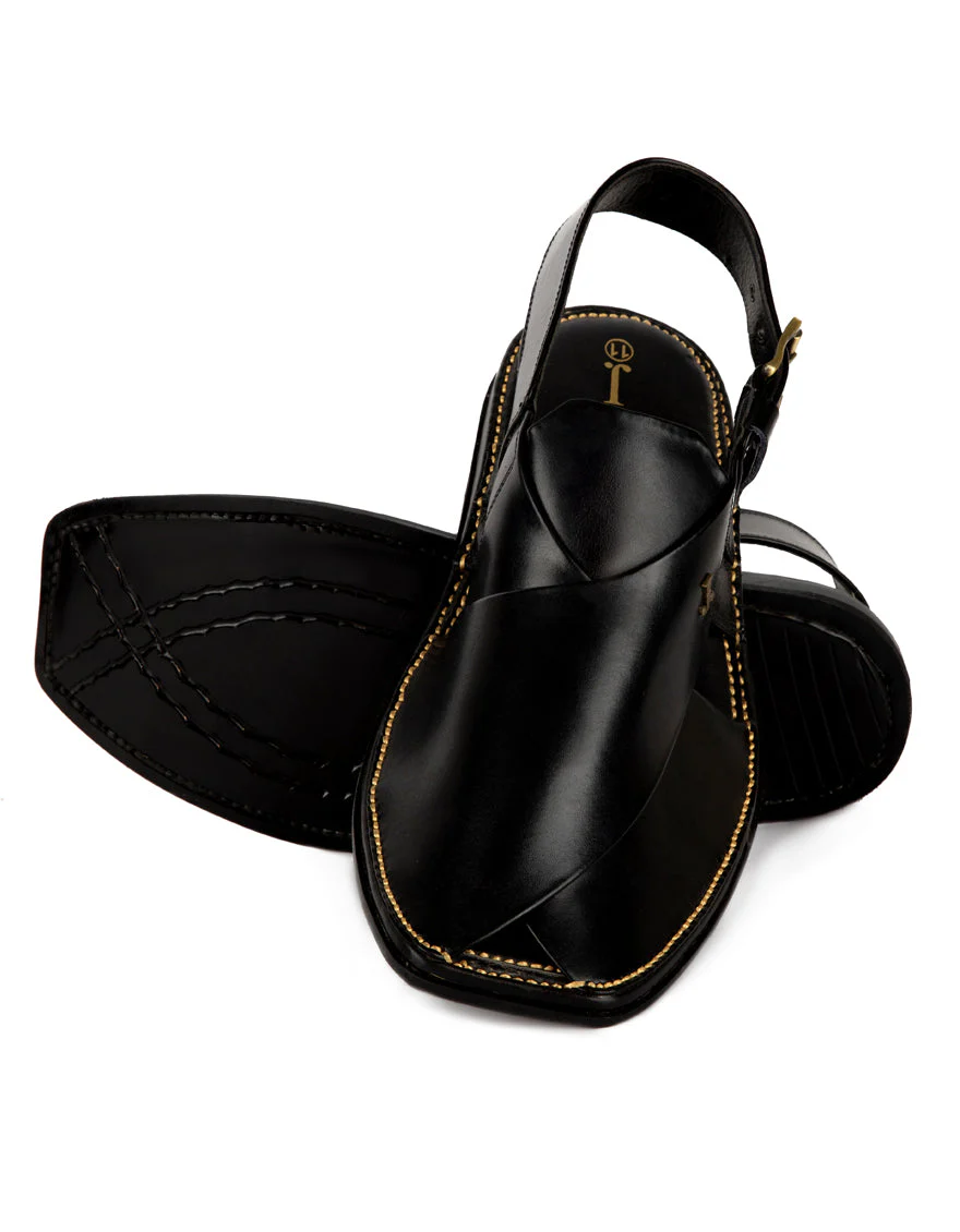 BLACK PESHAWARI SANDALS | JJFW-JPC-US-24-4004/R1 - Image 2