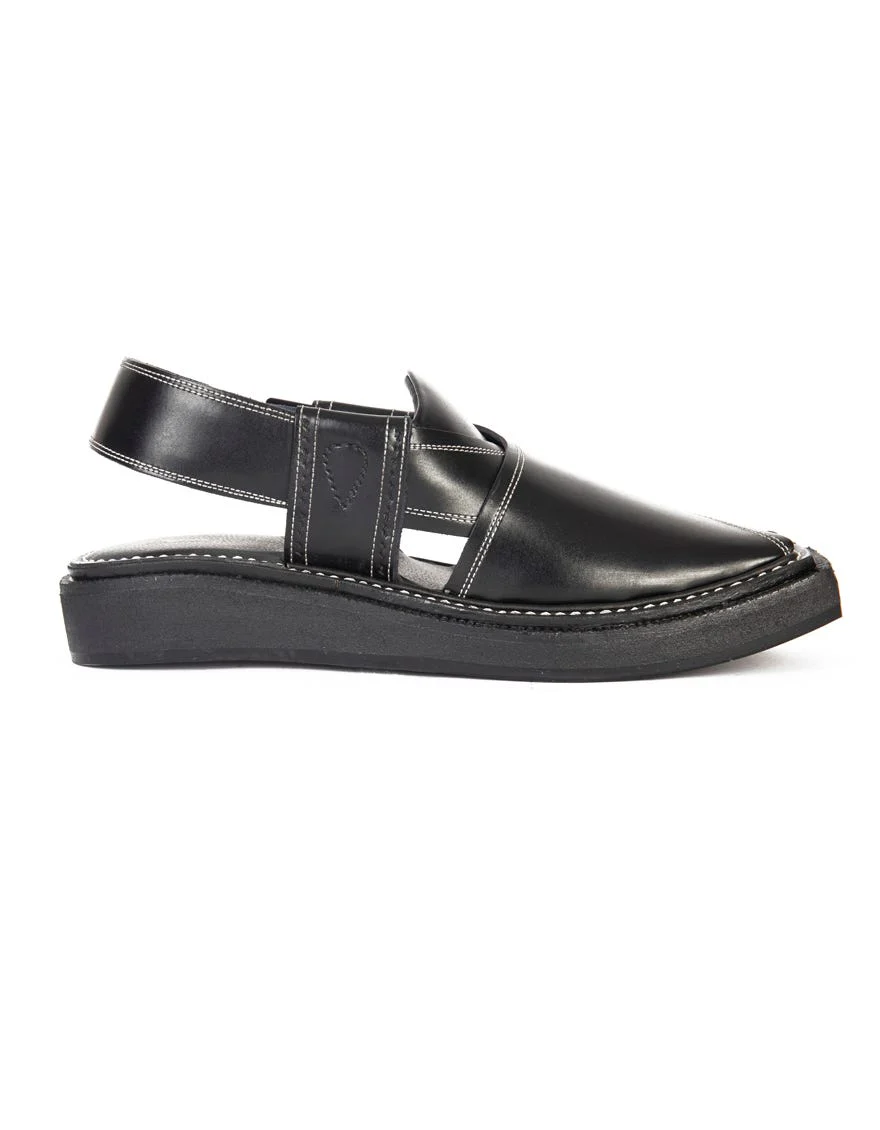 BLACK PESHAWARI SANDALS | JJFW-JPC-US-046/S21-KC-ZA-PLN - Image 3