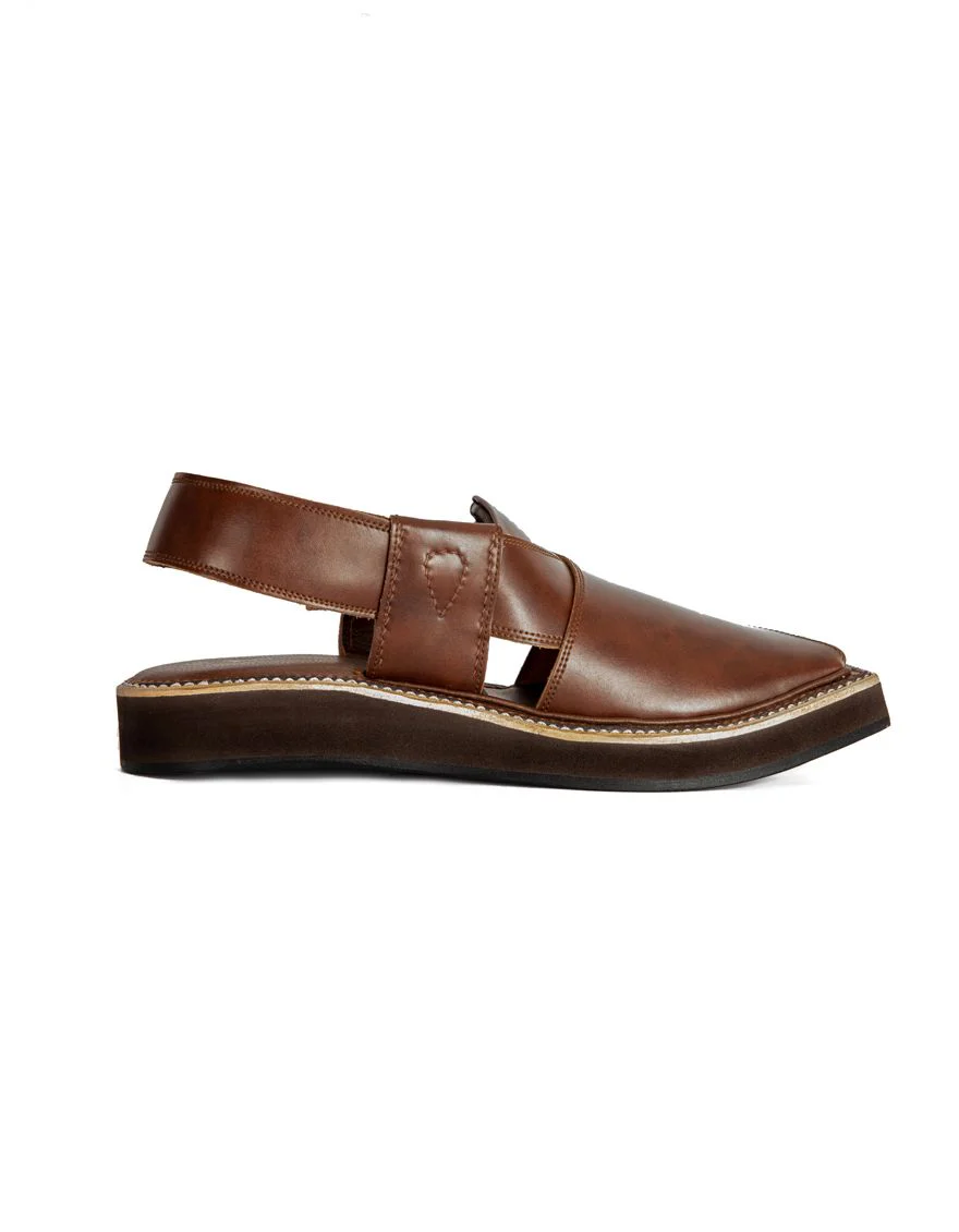 MAROON PESHAWARI SANDALS | JJFW-JPC-US-047/S22-KC-ZA-PLN - Image 2