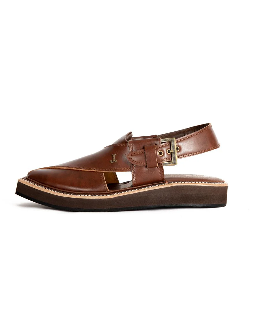 MAROON PESHAWARI SANDALS | JJFW-JPC-US-047/S22-KC-ZA-PLN - Image 3
