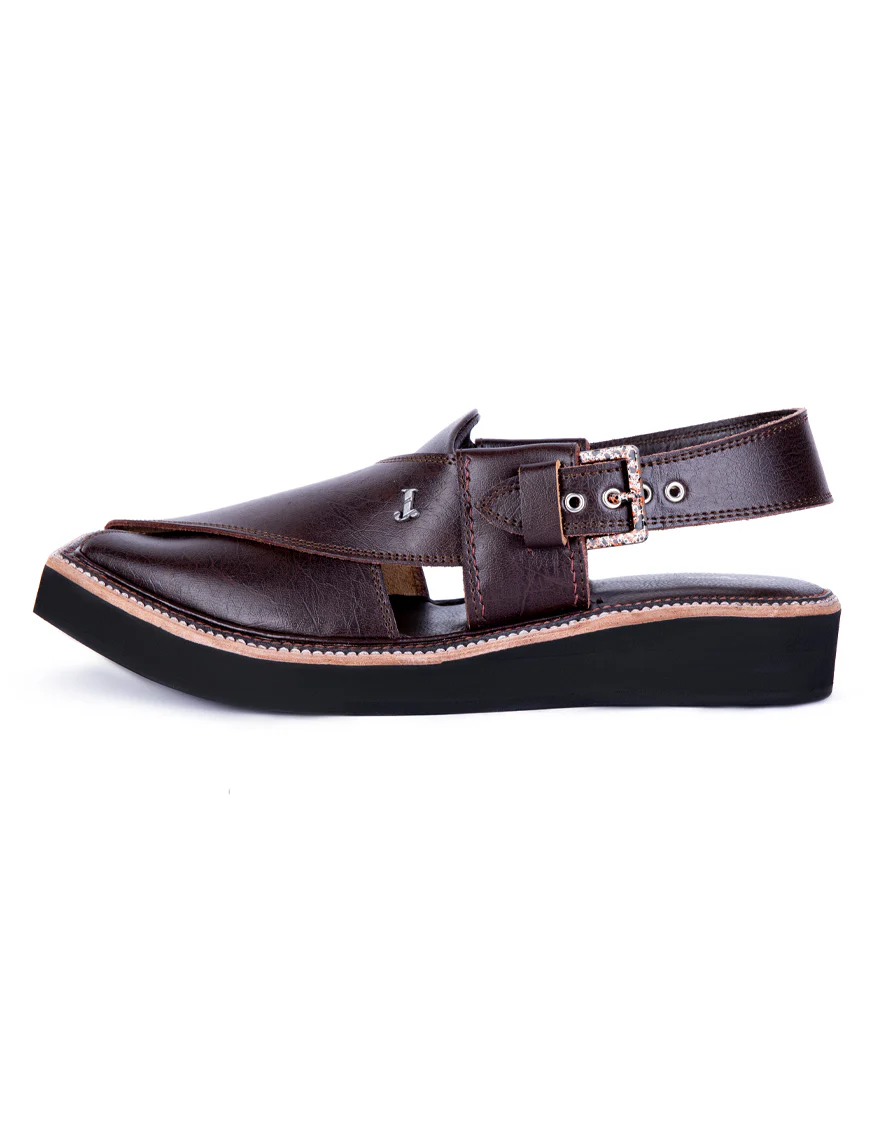 CHOCOLATE BROWN PLAIN PESHAWARI SANDALS | JJFW-JPC-US-051/S23-KC-ZA-PLN - Image 2