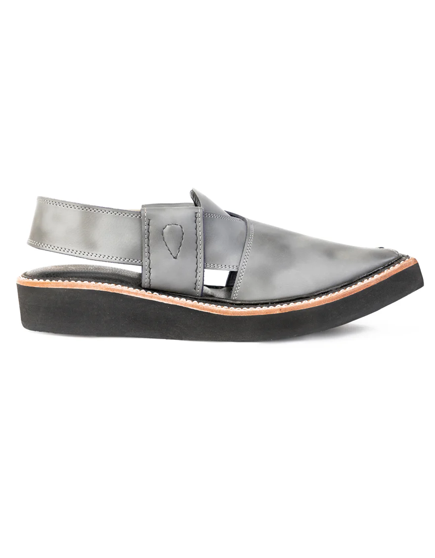 GREY PLAIN PESHAWARI SANDALS | JJFW-JPC-US-055-KC/S23-ZA-PLN - Image 3