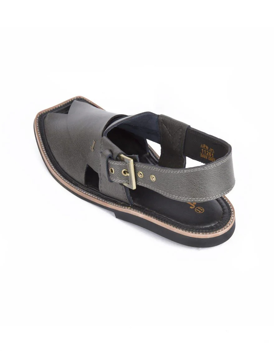 DARK GREY PESHAWARI SANDALS | JJFW-JPC-US-11261/S19/RM-PLN - Image 4