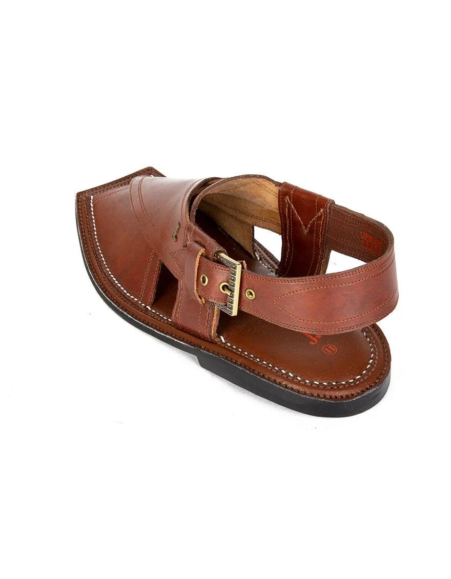 BROWN PESHAWARI SANDALS | JJFW-JPC-US-11273/S19/AD-PLN - Image 3
