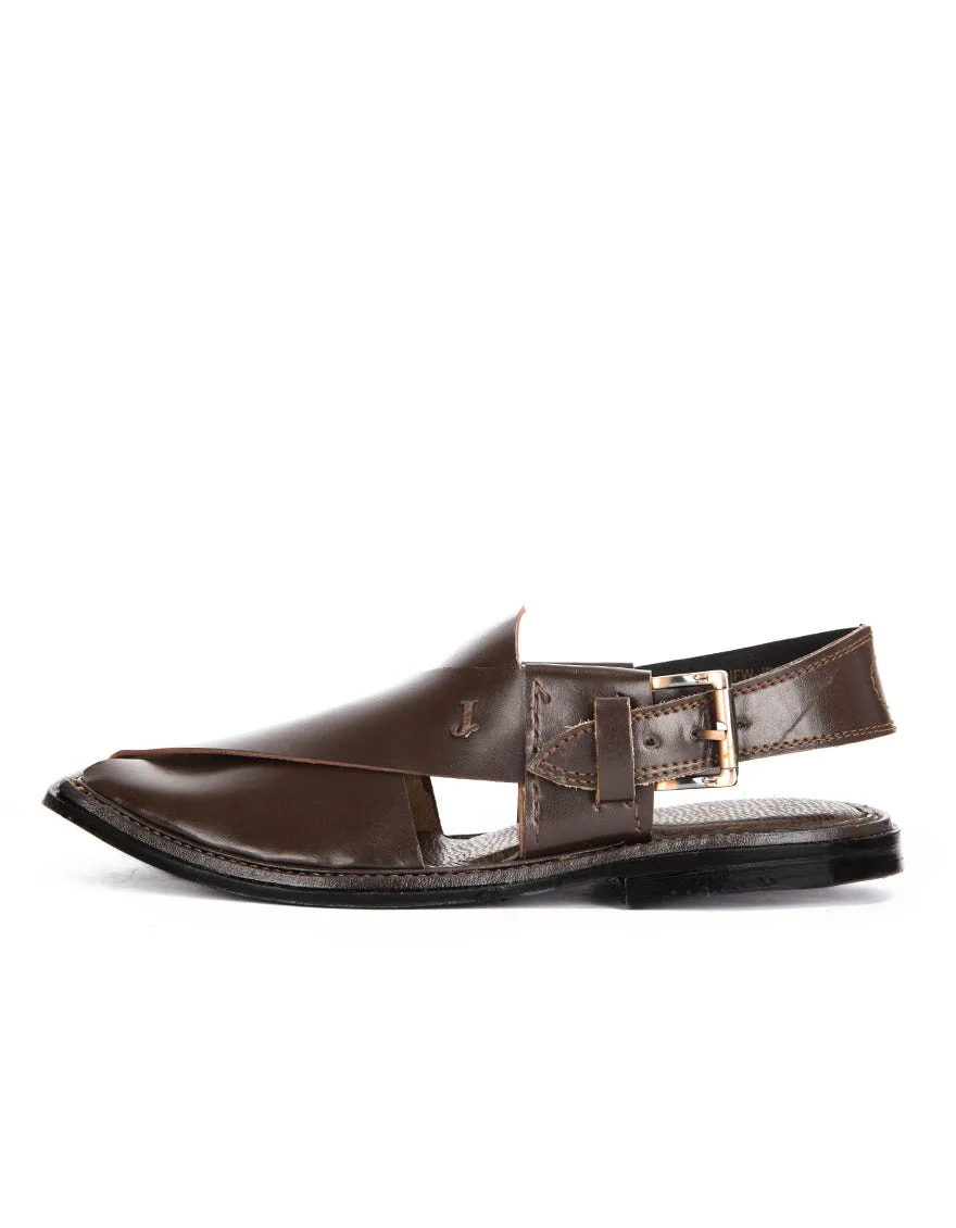DARK BROWN PESHAWARI SANDALS | JJFW-JPC-US-11277-R1/S21-ZU-PLN - Image 2