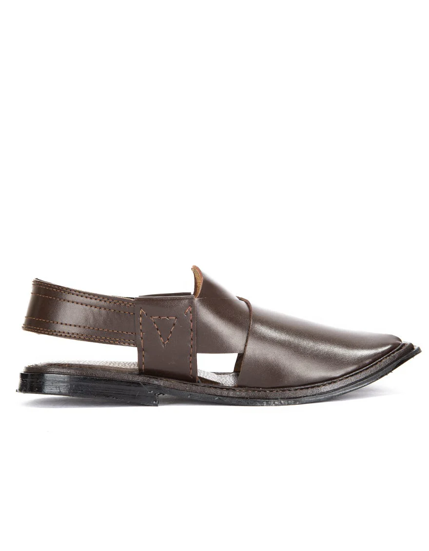 DARK BROWN PESHAWARI SANDALS | JJFW-JPC-US-11277-R1/S21-ZU-PLN - Image 3
