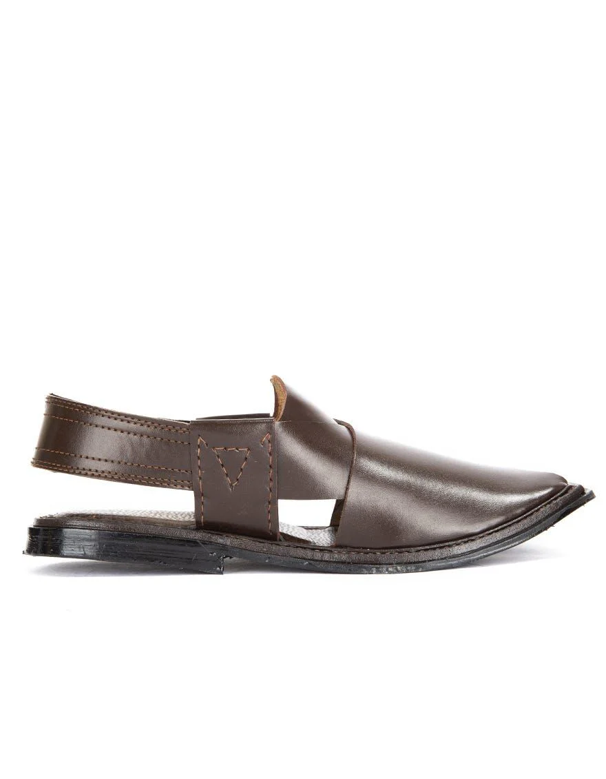DARK BROWN PESHAWARI SANDALS | JJFW-JPC-US-11277/S19/ZU-PLN - Image 3