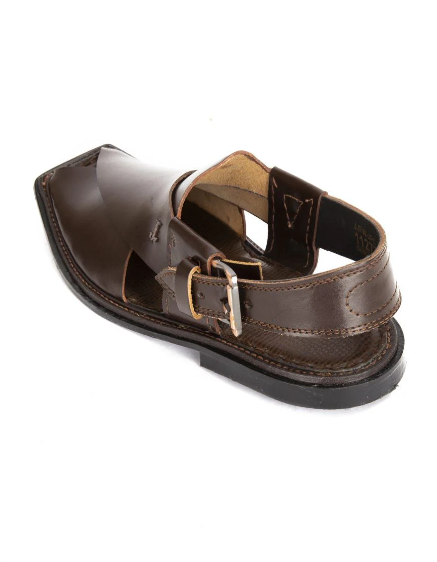 DARK BROWN PESHAWARI SANDALS | JJFW-JPC-US-11277/S19/ZU-PLN - Image 4