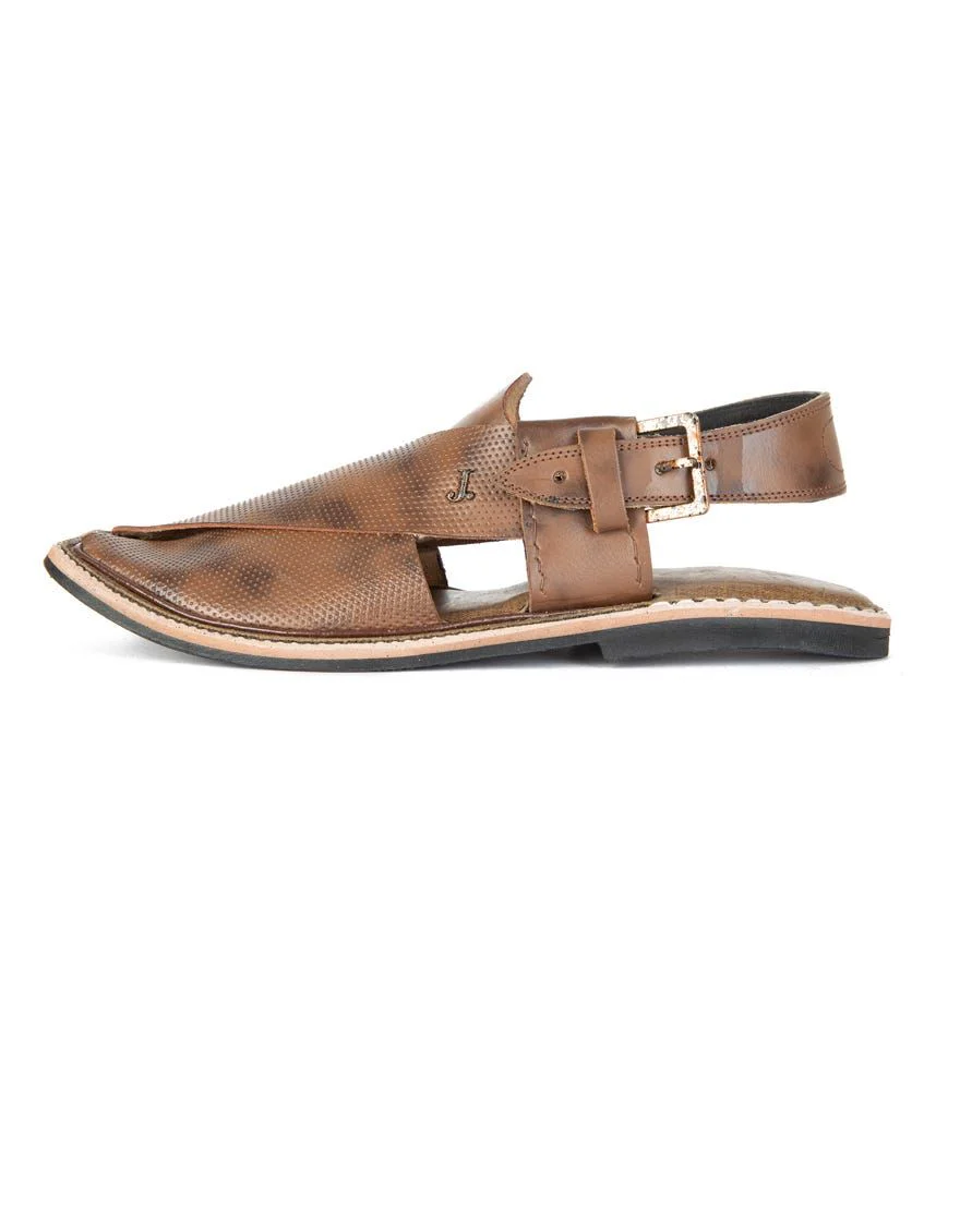 BROWN PESHAWARI SANDALS | JJFW-JPC-US-11280/S20-ZU-TXT - Image 2