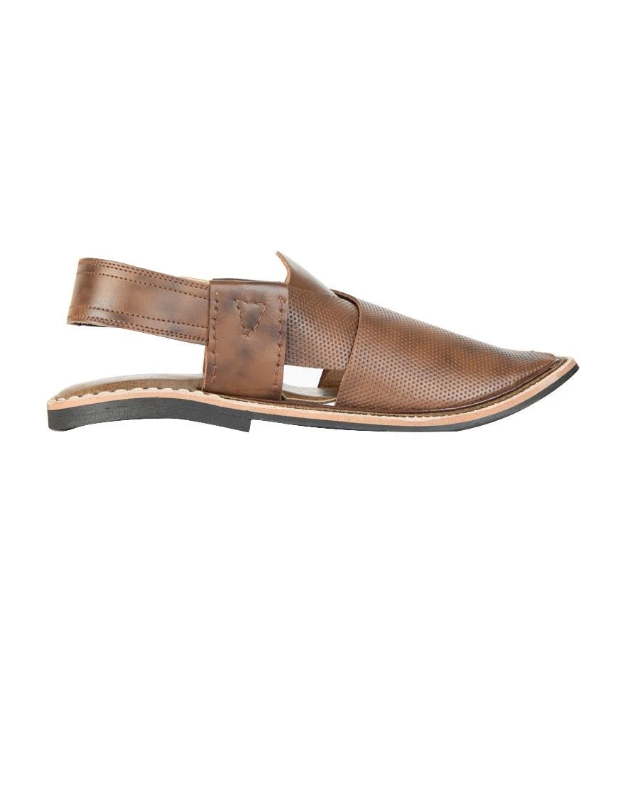 BROWN PESHAWARI SANDALS | JJFW-JPC-US-11280/S20-ZU-TXT - Image 3