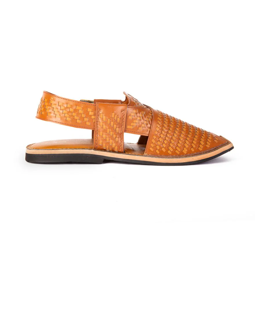 DARK BROWN PESHAWARI SANDALS | JJFW-JPC-US-11310/S20-GK-TXT - Image 3