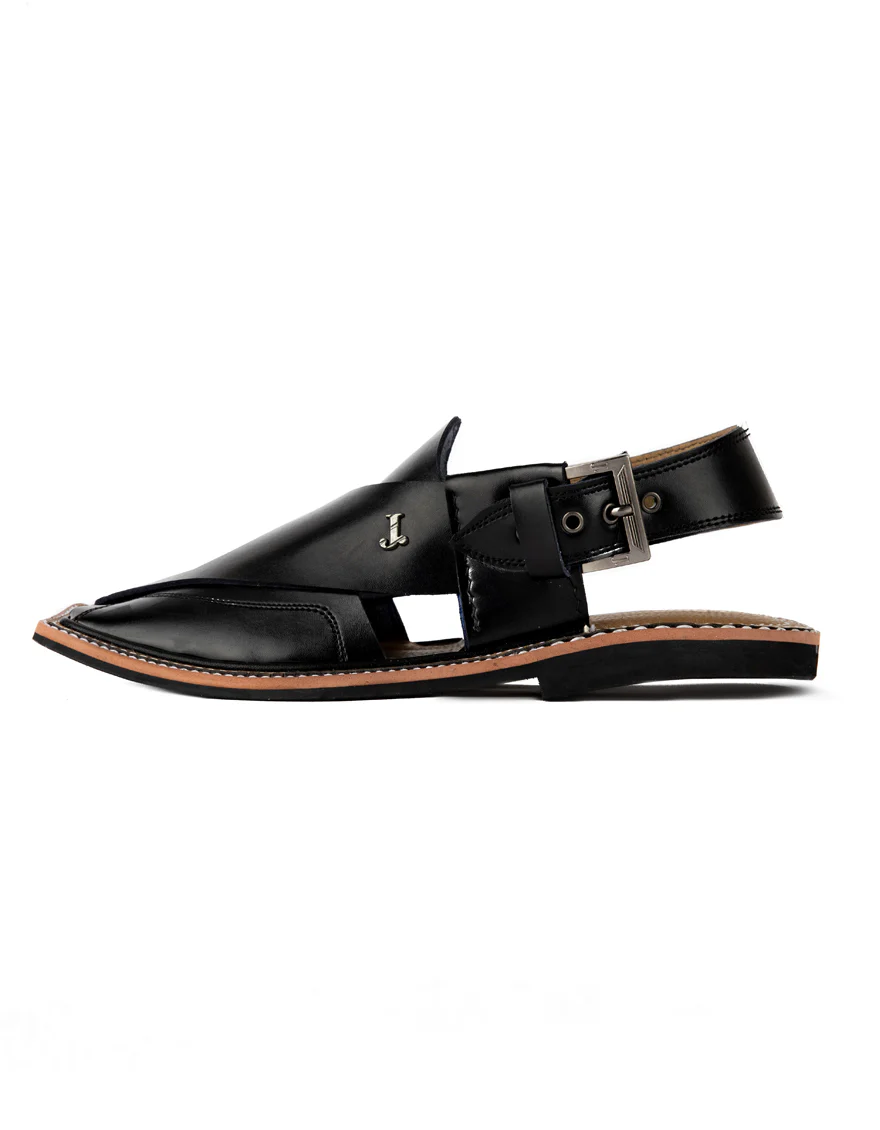 BLACK PESHAWARI SANDALS | JJFW-JPC-US-11315/S21-RM-PLN - Image 2