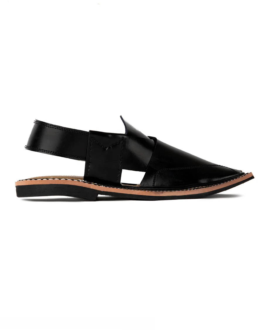 BLACK PESHAWARI SANDALS | JJFW-JPC-US-11315/S21-RM-PLN - Image 3