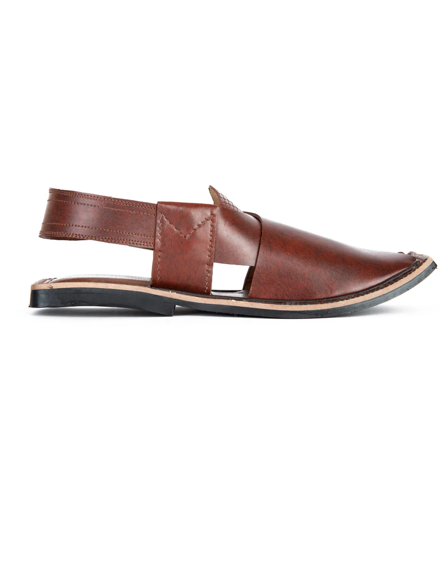 MAROON PESHAWARI SANDALS | JJFW-JPC-US-11319-R1/S22-HA-TXT - Image 2