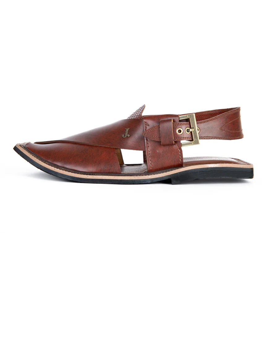 MAROON PESHAWARI SANDALS | JJFW-JPC-US-11319-R1/S22-HA-TXT - Image 3