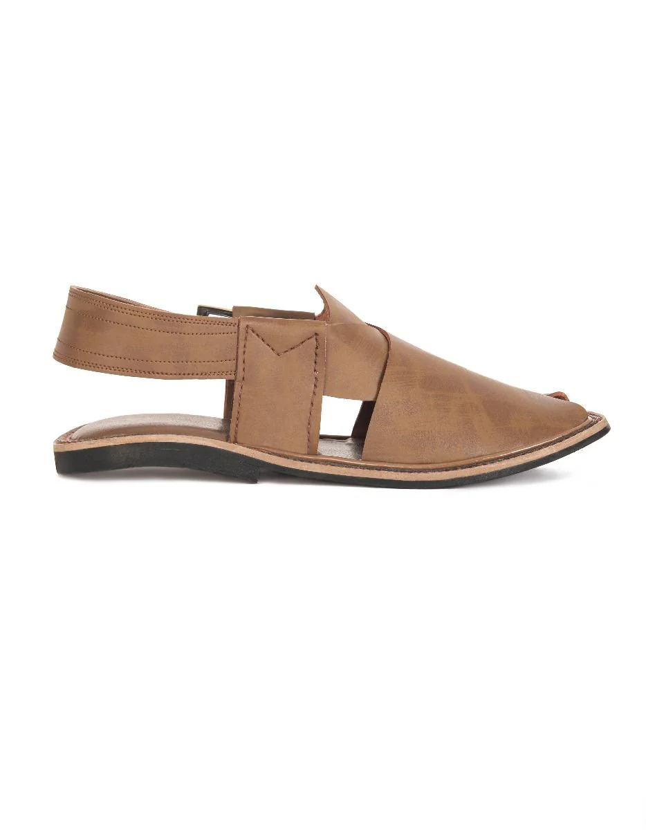 BROWN PESHAWARI SANDALS | JJFW-JPC-US-11328/S21-GK-TXT - Image 3