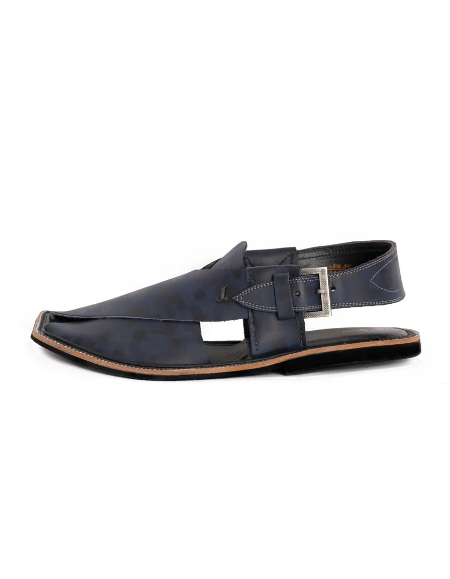 BLUE PESHAWARI SANDALS | JJFW-JPC-US-11337/S21-FZ-TXT - Image 2