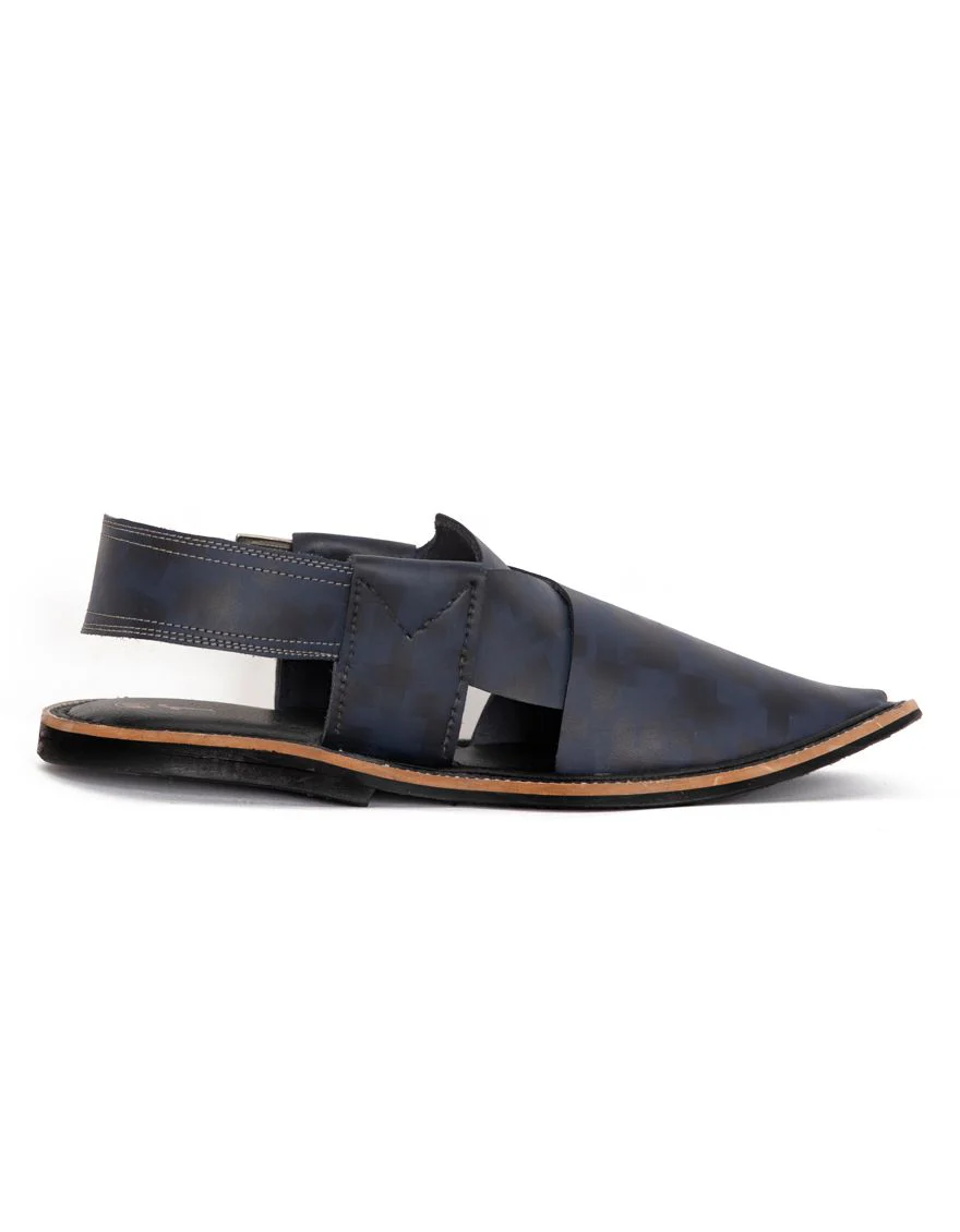 BLUE PESHAWARI SANDALS | JJFW-JPC-US-11337/S21-FZ-TXT - Image 3