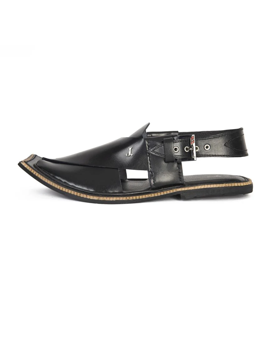 BLACK PESHAWARI SANDALS | JJFW-JPC-US-11342/S21-GK-PLN - Image 2